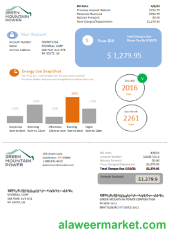 Vermont Green Mountain Power electricity utility bill SCR